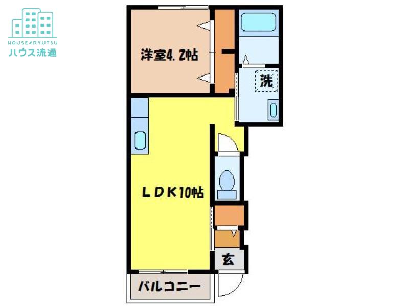 ヴィラージュ ドゥ ソレイユI(1LDK/1階)の間取り写真