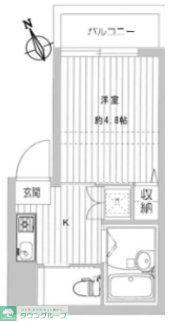 三田桜台第二コーポ(1K/6階)の間取り写真