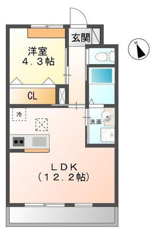 GOD VALLEYIII(1LDK/2階)の間取り写真
