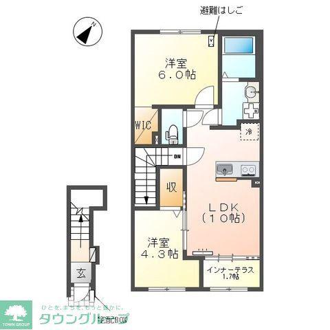 日野市西平山アパート工事(2LDK/2階)の間取り写真