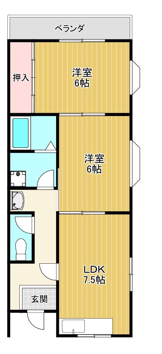 グリーンハイツ栄(2DK/2階)の間取り写真