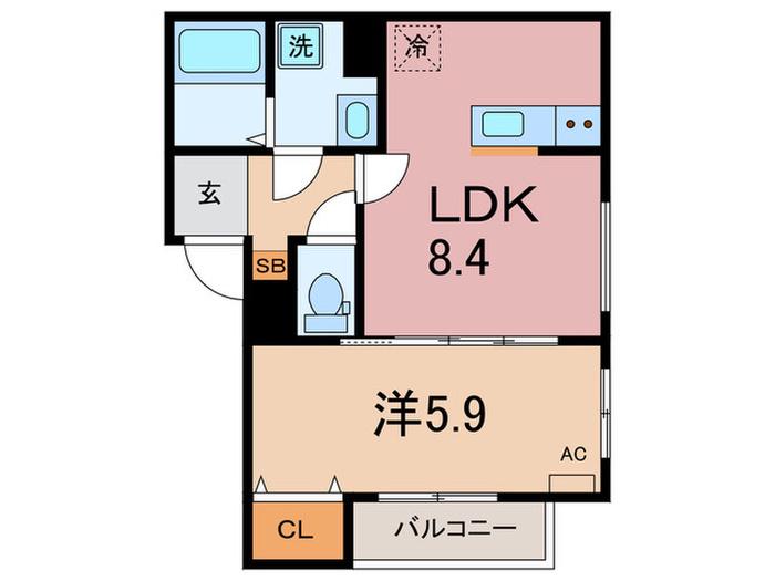NEVE(1LDK/2階)の間取り写真