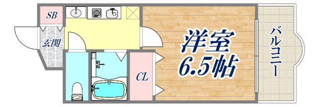 モアベル神戸(1K/2階)の間取り写真