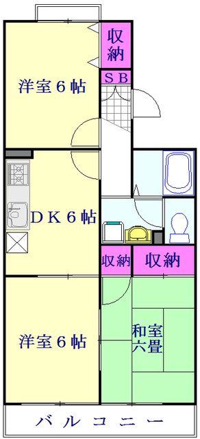 セジュールⅡ(2LDK/1階)の間取り写真