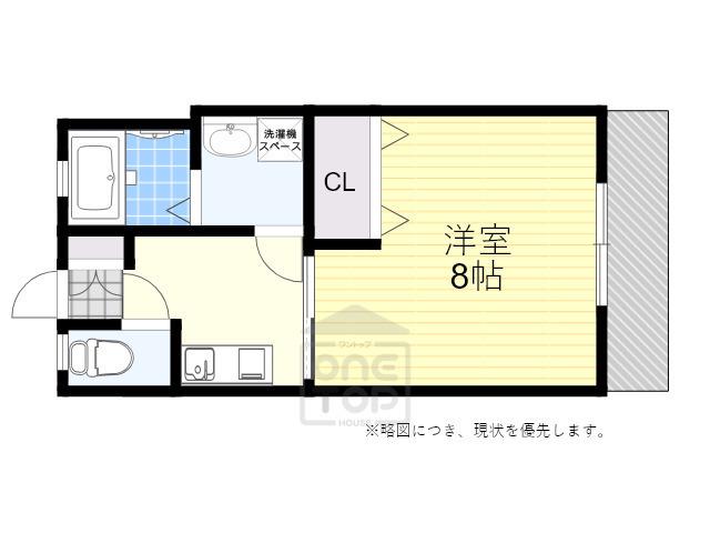 高瀬ハイツ(1K/2階)の間取り写真