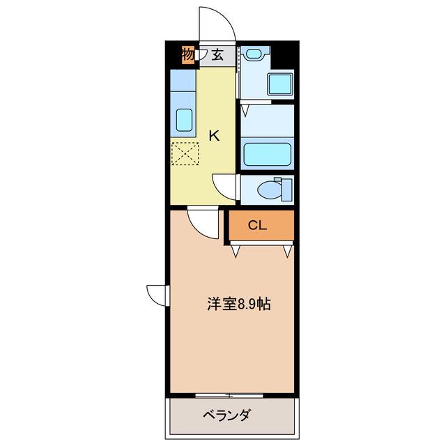 SCARLETZ(1K/2階)の間取り写真