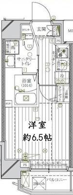 レガリス北千住(1K/5階)の間取り写真