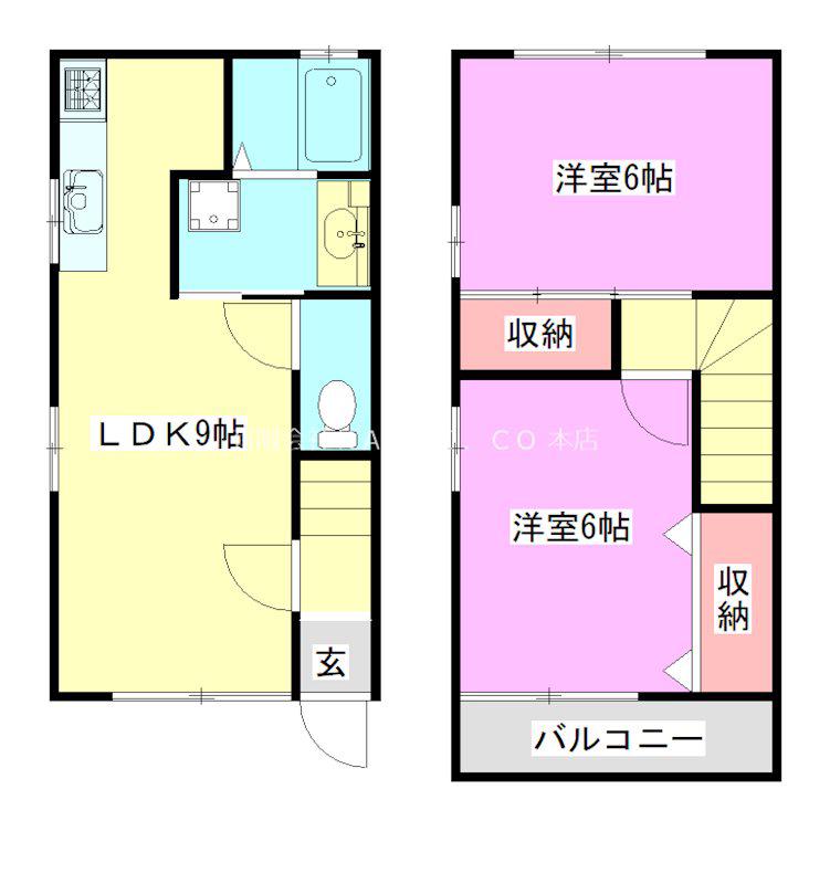 シェモア 佐藤(2LDK/1階)の間取り写真