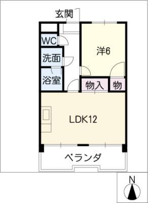 メルベーユ(1LDK/2階)の間取り写真