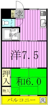 Fマンション(2K/1階)の間取り写真