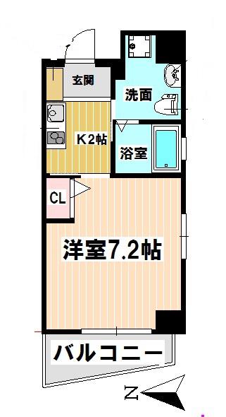 ヴァンデュール名古屋御器所(1K/4階)の間取り写真