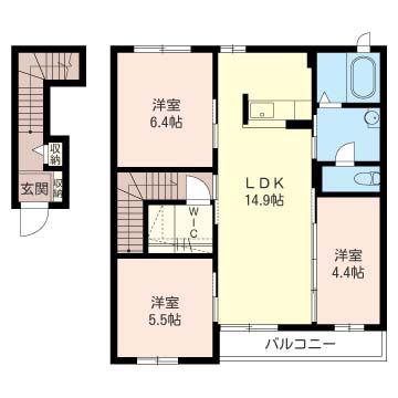グレース(3LDK/2階)の間取り写真