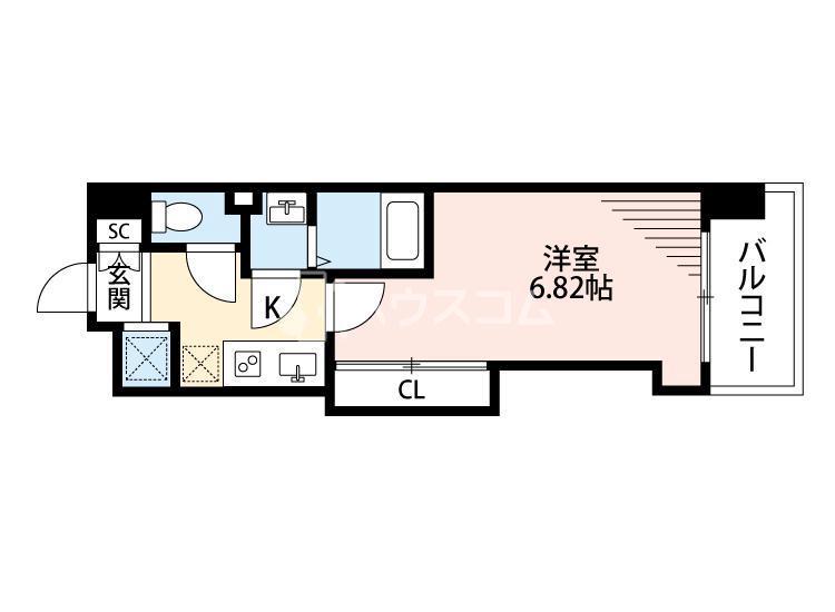 LUXE難波西II(1K/15階)の間取り写真