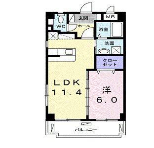サンリット(1LDK/1階)の間取り写真