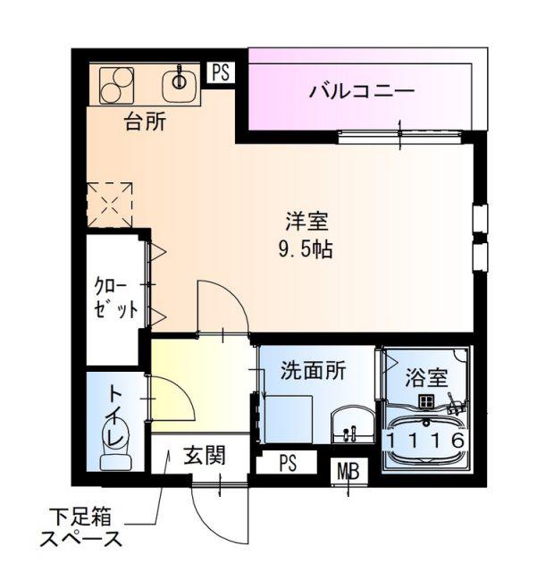 フジパレス和歌山元寺町I番館(ワンルーム/2階)の間取り写真