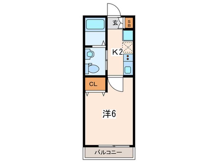 シュテルン保土ヶ谷(1K/1階)の間取り写真