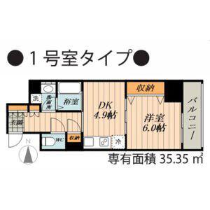 THE RESIDENCE OF NAGOYA T03(1DK/4階)の間取り写真