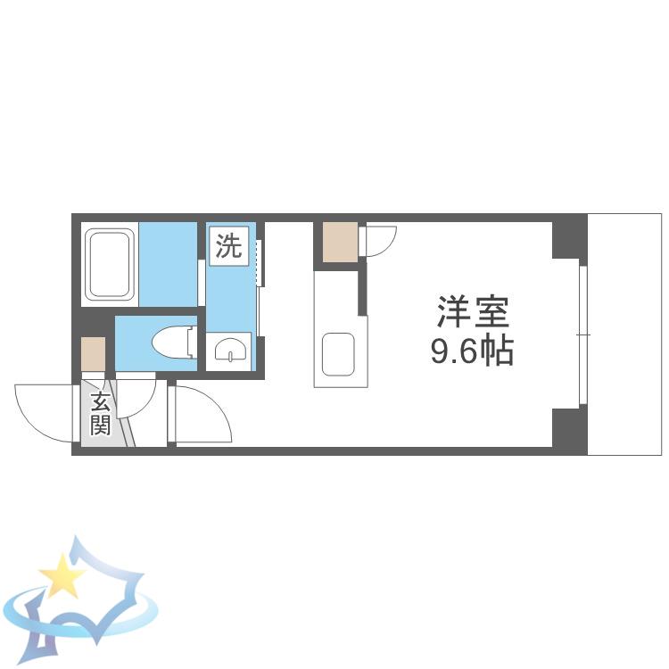 GRANDUKE北円山(1K/4階)の間取り写真