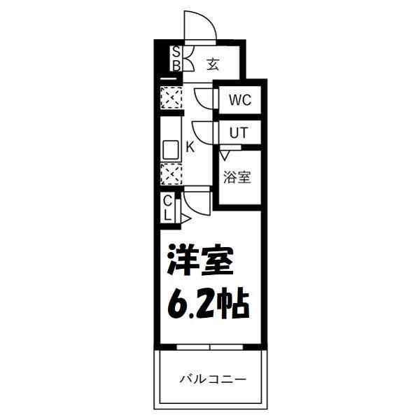 メイクスアート黒川(1K/4階)の間取り写真