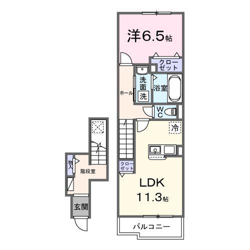 ベル エリタージュ(1LDK/2階)の間取り写真