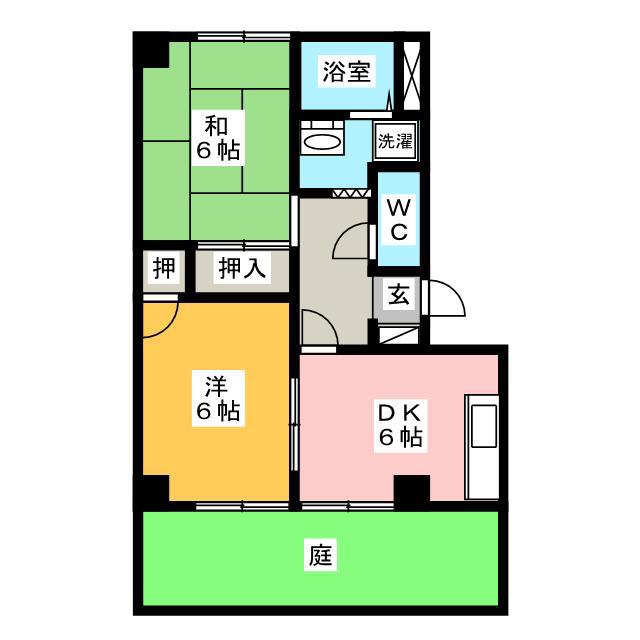 B2ハウス(2DK/1階)の間取り写真