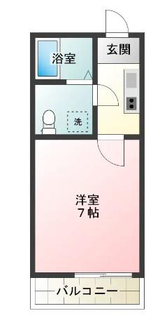 GRAND HEART(1K/3階)の間取り写真