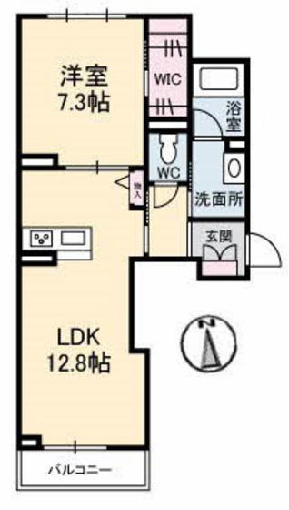 ベレオガーデンズ平田(1LDK/3階)の間取り写真