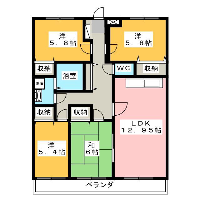 パストラルピア(4LDK/4階)の間取り写真