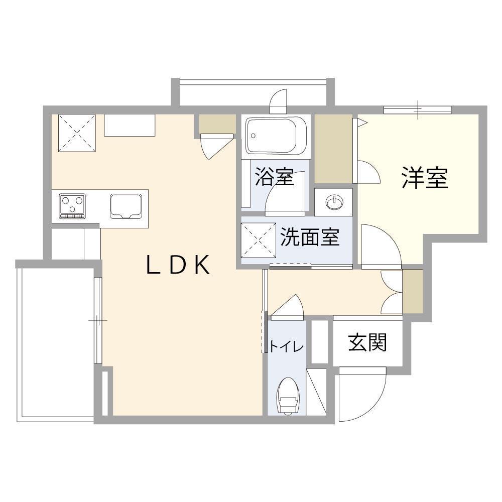 シャーメゾン春日町(1LDK/1階)の間取り写真