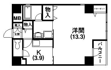 アルベルゴ三松館(1K/3階)の間取り写真