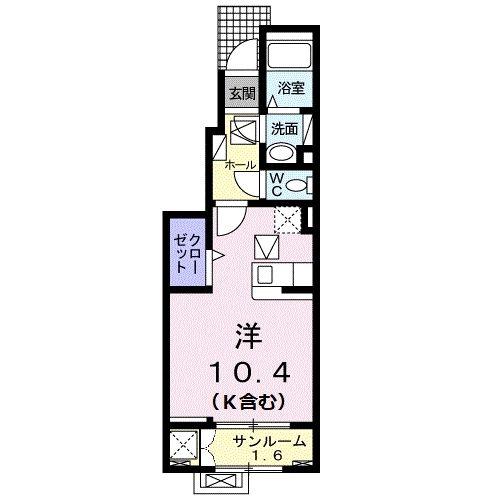 村上ハイツ(ワンルーム/1階)の間取り写真