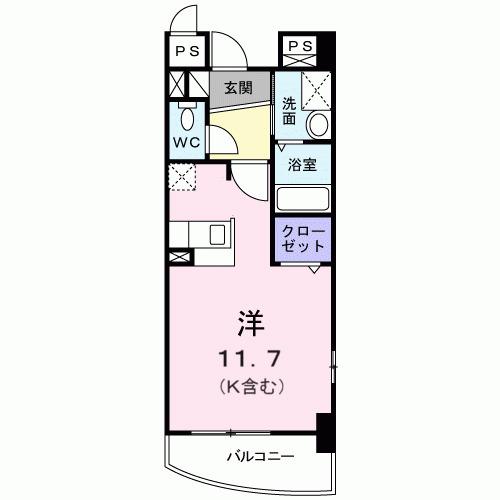 東峰マンション(ワンルーム/3階)の間取り写真