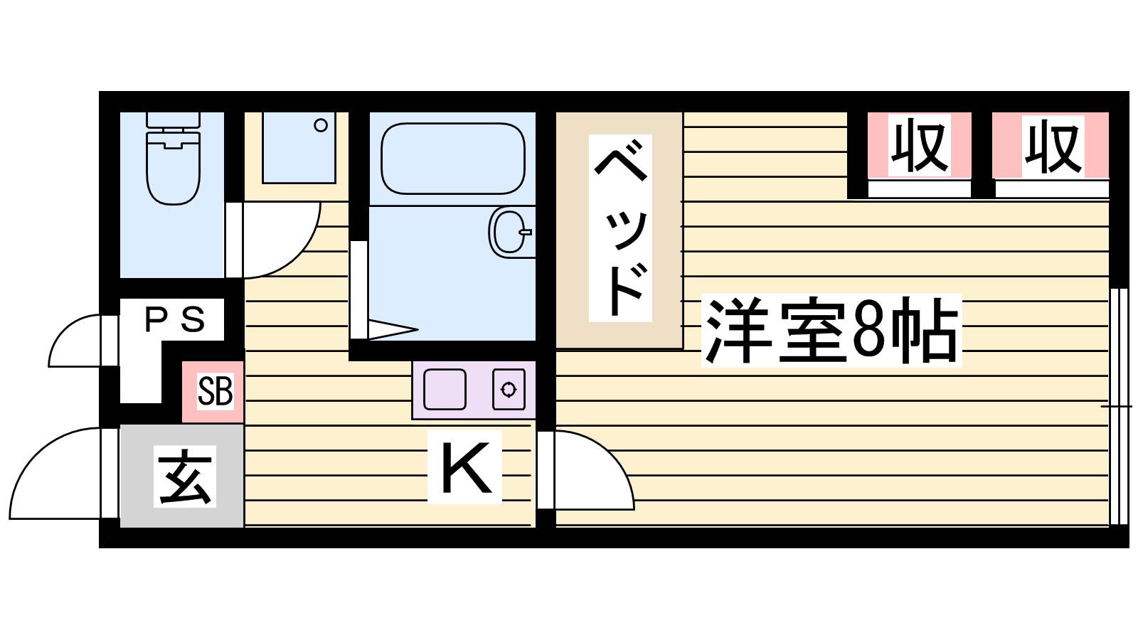 レオパレス北原(1K/2階)の間取り写真