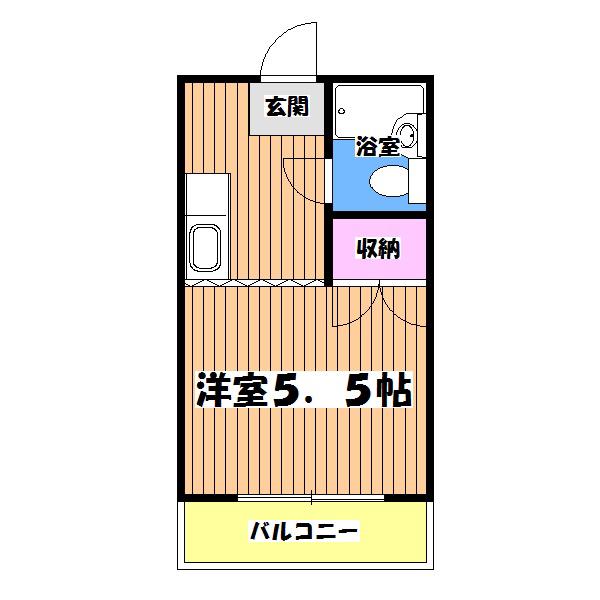 美樹ハイツ(1K/1階)の間取り写真