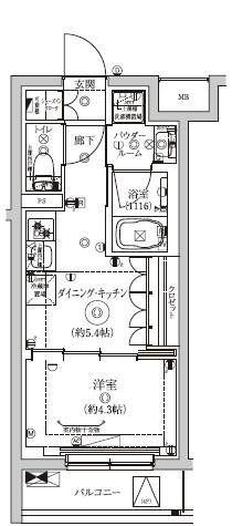 セジョリ東陽町II(1DK/2階)の間取り写真