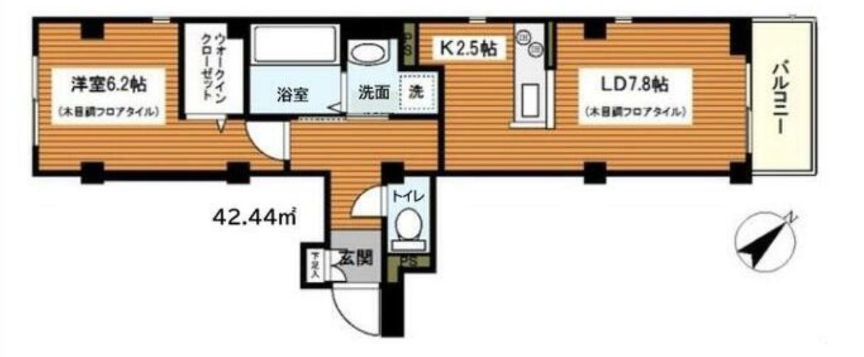 BAY WOOD YOKOHAMA(1LDK/2階)の間取り写真