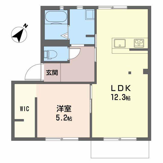 ハイツあずさ C C(1LDK/1階)の間取り写真