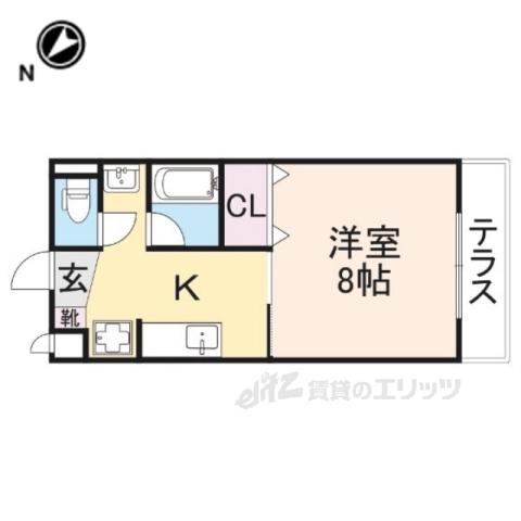 SURPLUSIハピネスA棟(1K/1階)の間取り写真