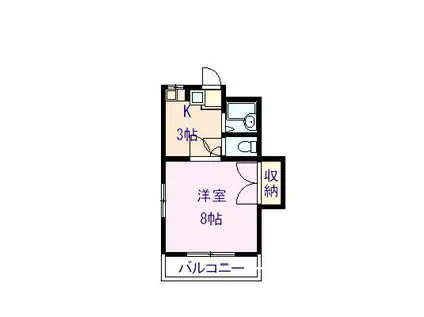 テイクイントーラス(1K/3階)の間取り写真