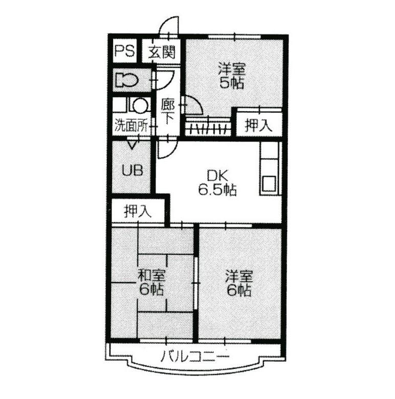 エステート21(3DK/4階)の間取り写真