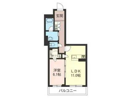 プルースII(1LDK/3階)の間取り写真