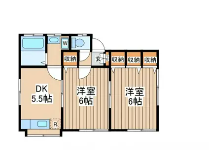 柴原アパート(2K/2階)の間取り写真