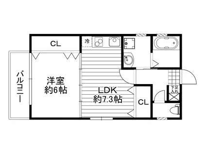 エム・ステージ小路東(1LDK/3階)の間取り写真