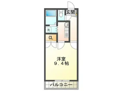 セントラルヒルズ二番館(1K/2階)の間取り写真