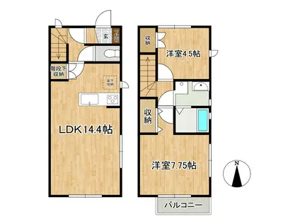 BELLE ETOILE(2LDK/1階)の間取り写真