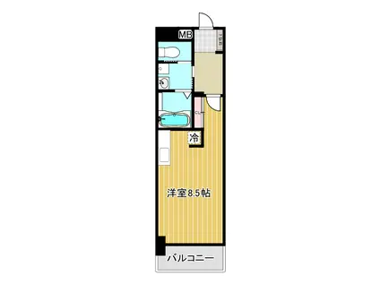 WILLDO浜崎通(ワンルーム/5階)の間取り写真