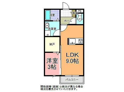 H.P APPARTEMENT(1LDK/1階)の間取り写真
