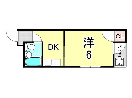 ロイヤルコート東園田(1K/3階)の間取り写真