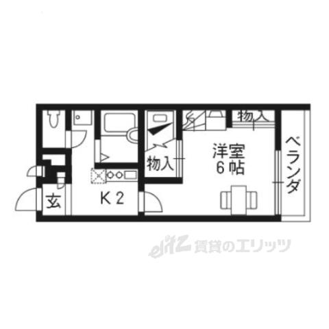 レオパレスおおまち(1K/1階)の間取り写真