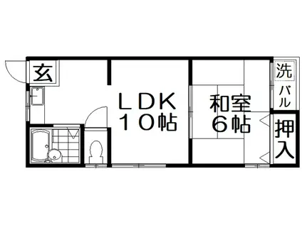 木田コーポ(1LDK/2階)の間取り写真